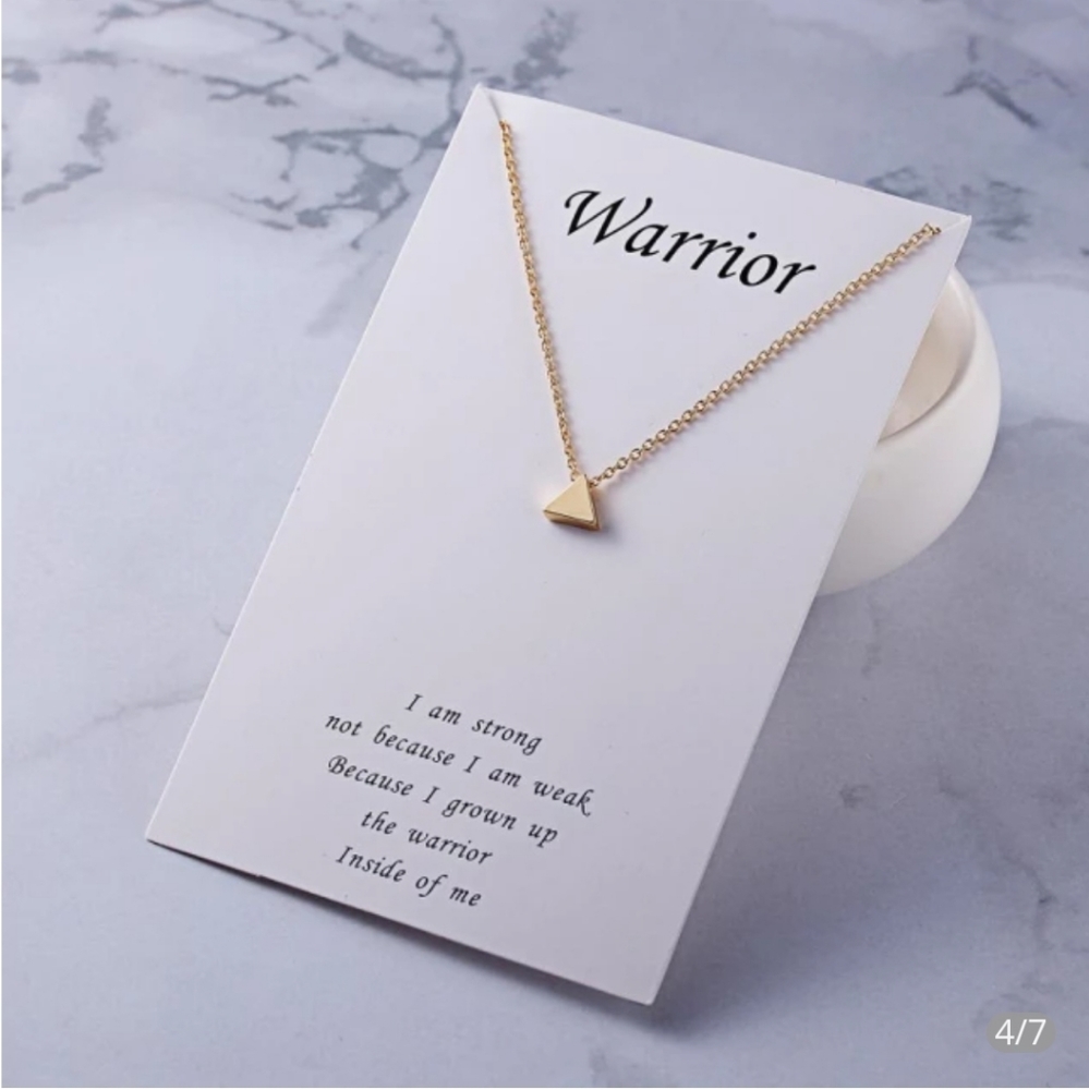 New Simple Gold Color Triangle Pendant Necklace
